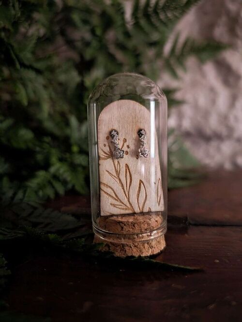 Stunning Sterling Silver Studs in Glass Terrarium Tube