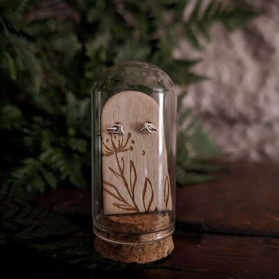 Knot Sterling Silver Studs in Glass Terrarium Tube