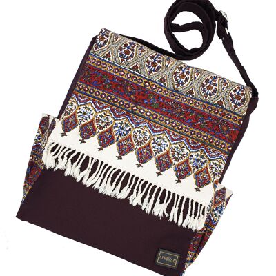Crossbody Fabric Bag - Large size in color Mahoguny