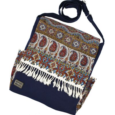 Crossbody Fabric Bag - Large size in color Navy