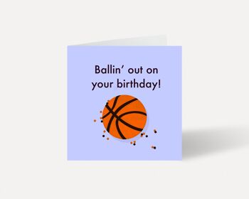 Ballin' sur votre carte de voeux d'anniversaire | Carte d'anniversaire de basket-ball 2