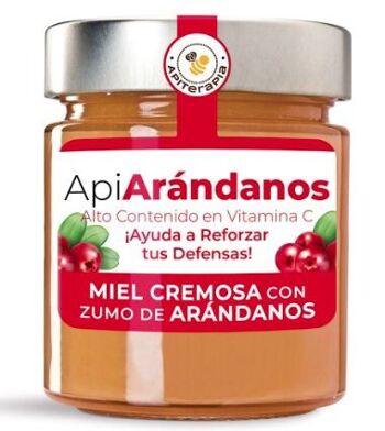 " ApiArándanos" Miel Cremosa Con Arándanos - Tarro 250g.