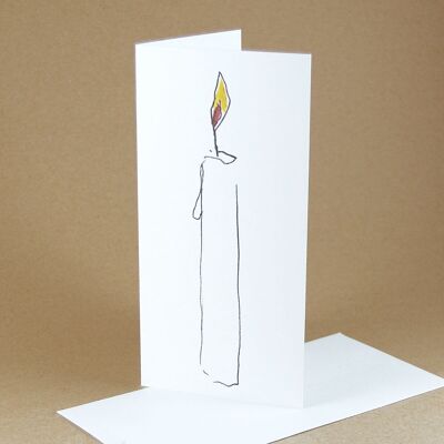 20 recycled cards with envelopes: candle