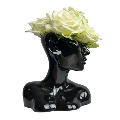 Vase Black - Ceramic Vase - Vase Face
