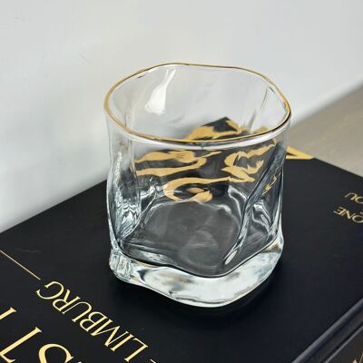 Tealight holder - Tealight holder - Candle holder – Transparent / Gold