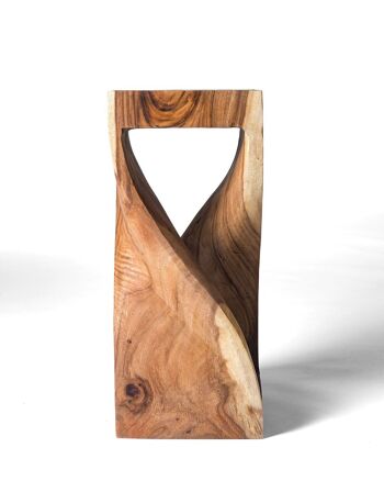 Table d'appoint, socle en bois de teck naturel Baron, fait main avec finition naturelle, hauteur 71 cm longueur 30 cm profondeur 30 cm, fabriquée en Indonésie 2