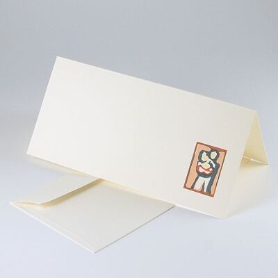 Couple with a baby - congratulations card on the birth, with envelope