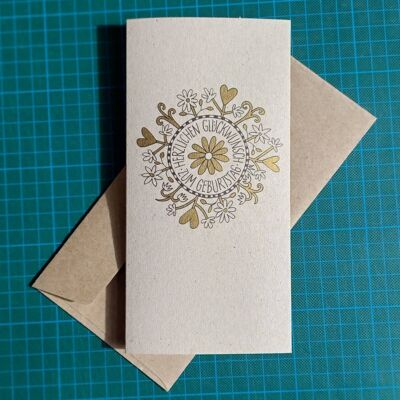 Joyeux anniversaire - cartes de voeux grises avec enveloppe