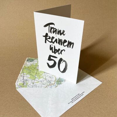 Ne faites confiance à personne de plus de 50 ans - carte recyclée avec enveloppe recyclée
