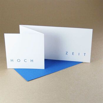 10 invitations de mariage avec enveloppes bleues : HOCH TIME 2