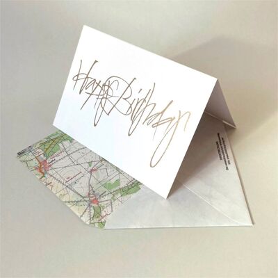 20 recycled greeting cards with direct recycling envelopes: Happy Birthday