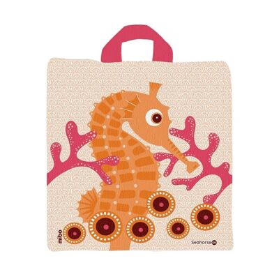 Children's school backpack - Pink seahorse