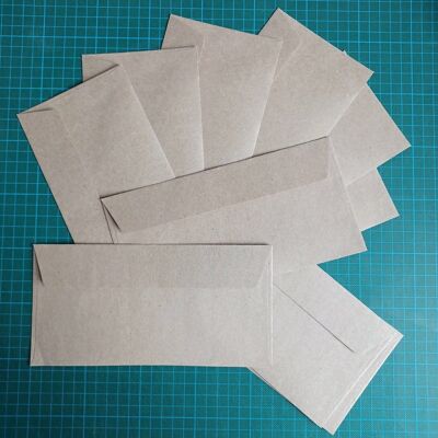 10 enveloppes de recyclage gris sable DIN longues