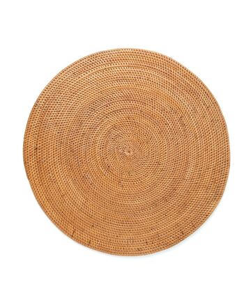 Halus Subang Set de table décoratif rond en rotin naturel, fait à la main avec finition naturelle, 40 cm de diamètre, fabriqué en Indonésie 1