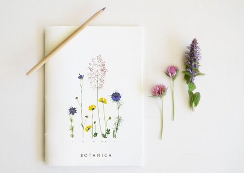 Carnet artisanal & naturel "Prairie" • collection Botanica • A5