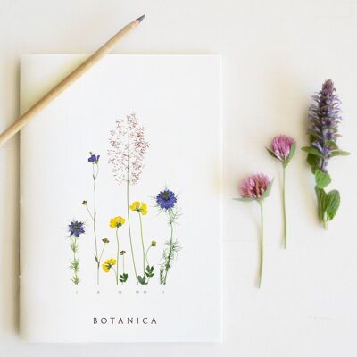 Artisanal & natural notebook "Prairie" • Botanica collection • A5