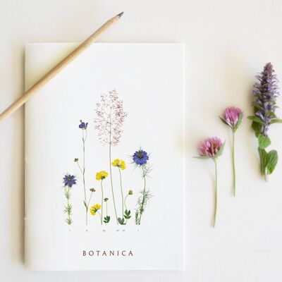 Artisanal & natural notebook "Prairie" • Botanica collection • A5