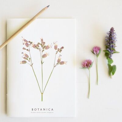 Cuaderno floral hecho a mano “Silène” • Colección Botanica • A5