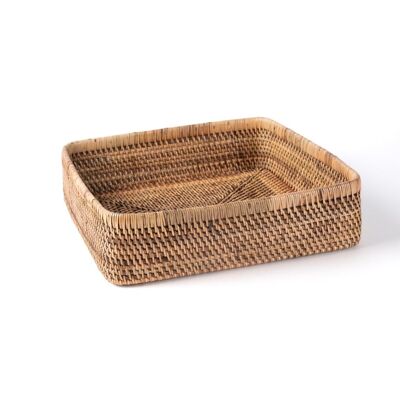 100% Biak natural rattan tray, decorative, square, handmade, 3 measurements, cm from Indonesia