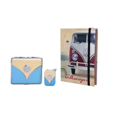 Gift book box VW Volkswagen cigarette case and Van mirror effect lighter