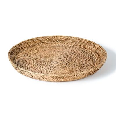 100% Bougenville Natural Rattan Tray Handwoven Decorative 50cm Diameter from Indonesia