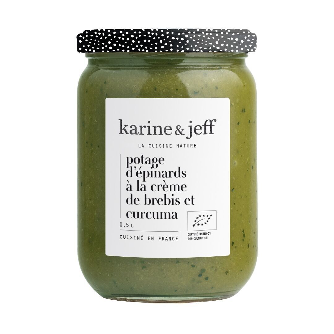 Zuppa di spinaci con crema di latte di pecora e curcuma - 0.5 L