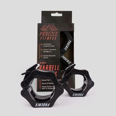 Olympic 2-inch Barbell Clamps - Black