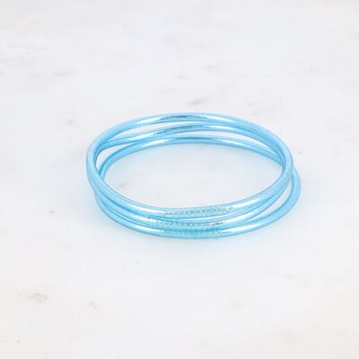 Fino brazalete budista azul celeste sin mantra