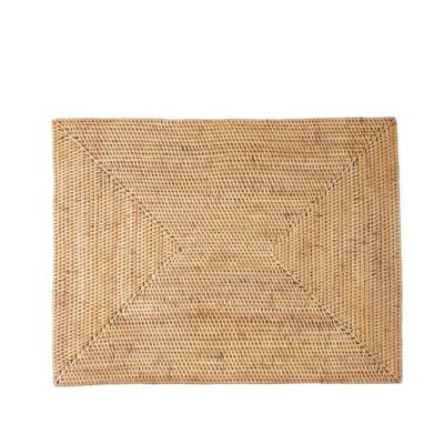Mantel individual de ratán natural de halus Serang decorativo rectangular, hecho a mano con acabado natural, largo 40 cm profundidad 30 cm, hecho en Indonesia