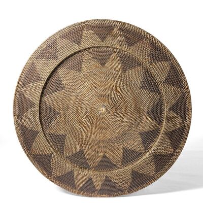 Tidore rattan decorative plate, handcrafted in Indonesia, height 6 cm Ø 100 cm