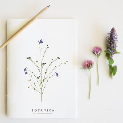 Carnet artisanal fleuri "Lin" • collection Botanica • A5