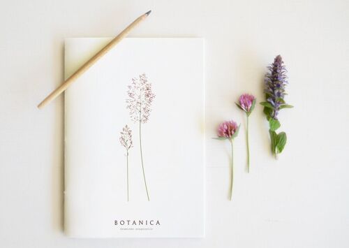 Carnet artisanal fleuri "Graminée" • collection Botanica • A5