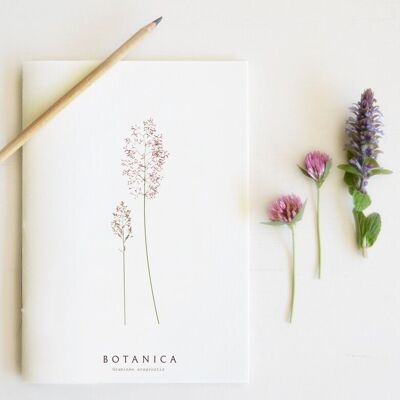 Cuaderno floral hecho a mano “Graminée” • Colección Botanica • A5