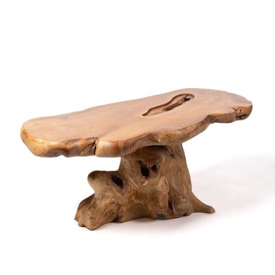 LAST UNIT AVAILABLE! Maratua natural solid teak wood coffee table, handmade with natural finish, 47 cm Height 108 cm Length 54 cm Depth, origin Indonesia