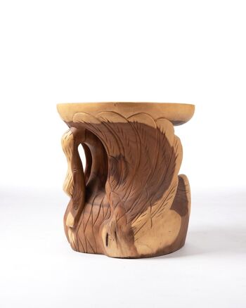 Table d'appoint en bois naturel de Saman Langkuas, sculptée à la main avec finition naturelle, origine indonésienne 4