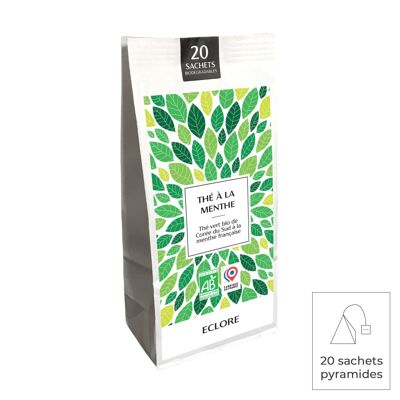 Organic French mint tea - 20 compostable pyramid bags