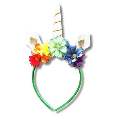 Diadema de unicornio arcoíris