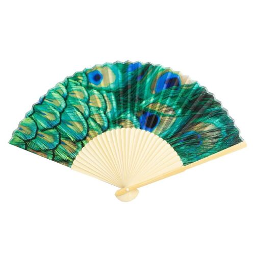 Hand fan, Peacock feathers