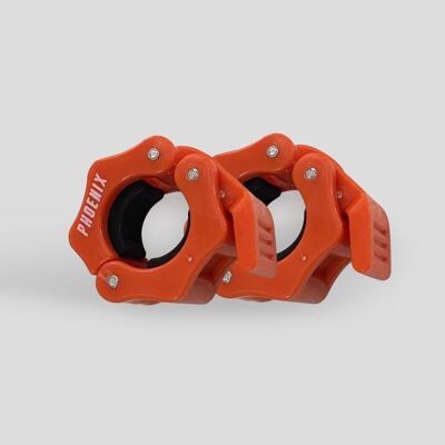 Olympic 1 Inch Barbell Clamps - Orange