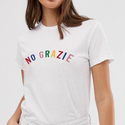 T-Shirt "No Thanks"__XS / Bianco