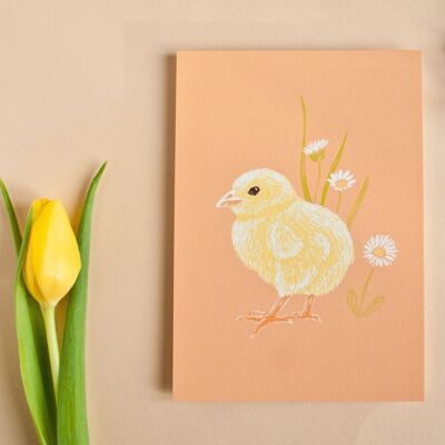 Polluelo de postal | Tarjeta de Pascua en formato A6