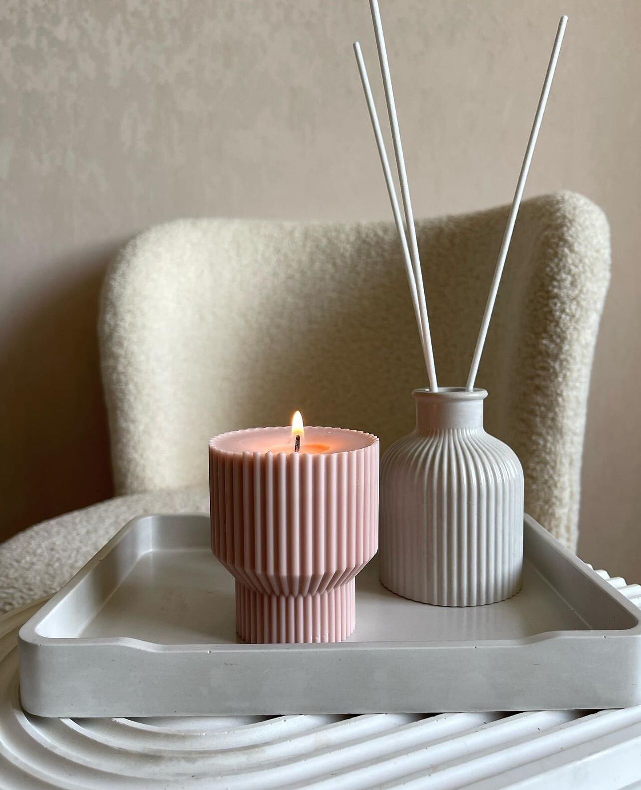 Georgina pillar candle rapeseed wax colors of your choice