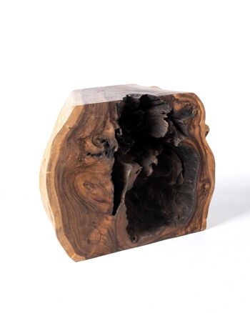 Console en bois massif naturel de Samán Wotu, malle rustique, finition naturelle faite à la main, 80 cm Hauteur 105 cm Longueur 38 cm Profondeur, Indonésie 3