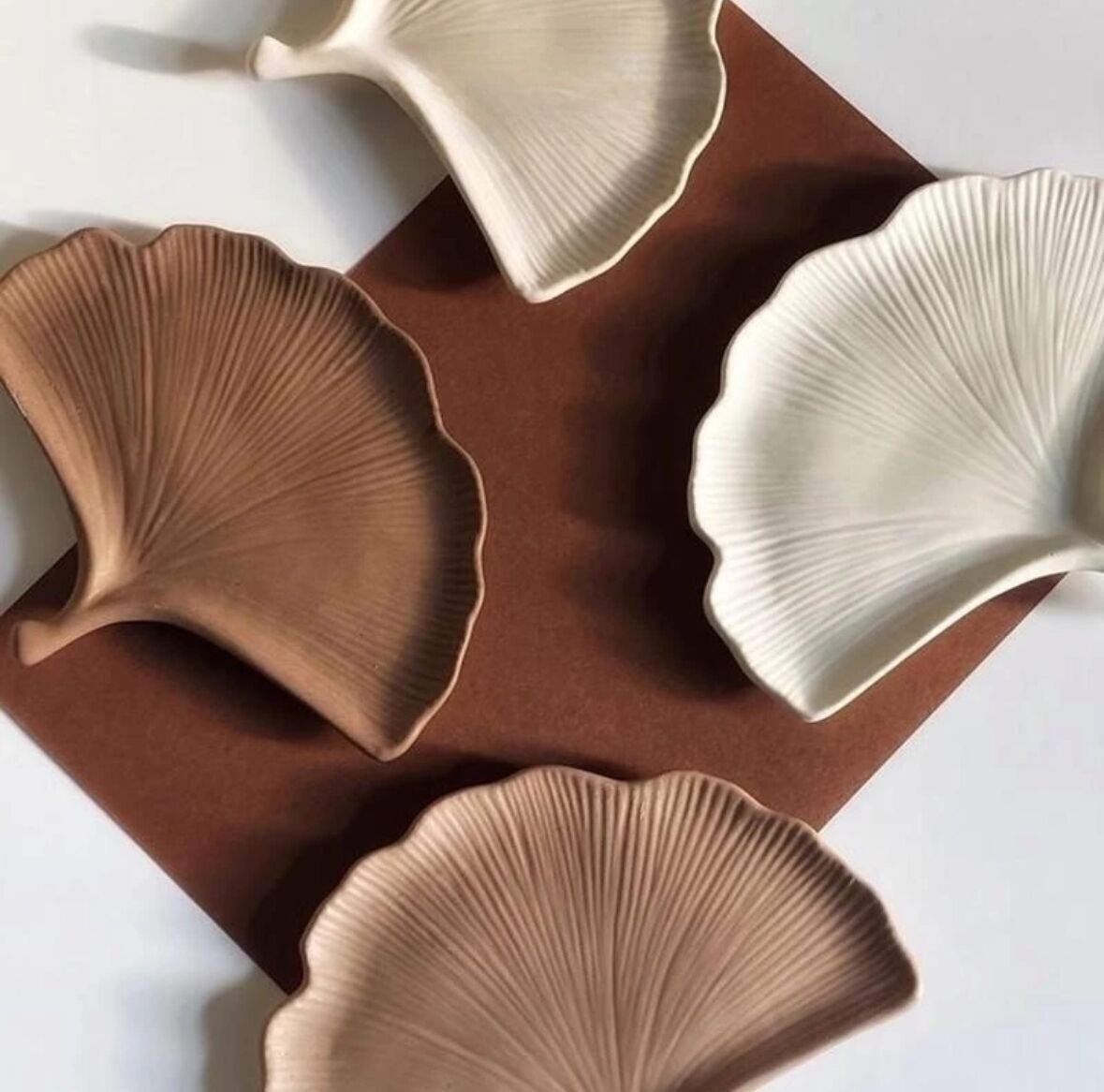 Handmade Jesmonite Ginkgo tray, choice of colors