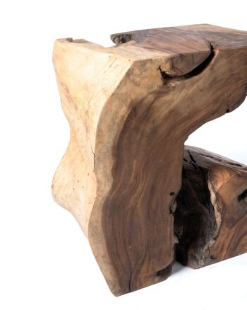 Console en racine de bois de Saman Maleku naturel massif, faite à la main, 80 cm de haut x 83 cm de long x 37 cm de profondeur, fabriquée en Indonésie 2