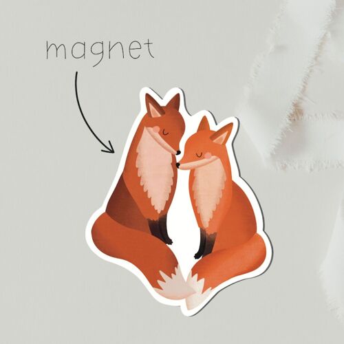 Magnet Fuchs Paar Hochzeit - Kühlschrankmagnet Geschenk