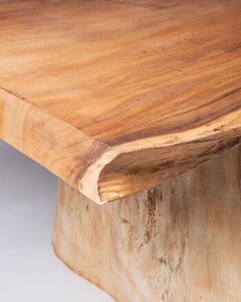 Table à manger rectangulaire en bois Bitung saman naturel massif massif, fabriquée à la main à partir d'une seule pièce avec finition naturelle, vérifiez les mesures disponibles en stock, origine Indonésie 2