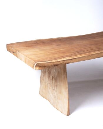 Table à manger rectangulaire en bois Bitung saman naturel massif massif, fabriquée à la main à partir d'une seule pièce avec finition naturelle, vérifiez les mesures disponibles en stock, origine Indonésie 3