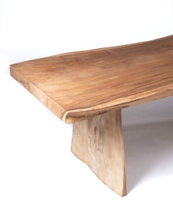 Table à manger rectangulaire en bois Bitung saman naturel massif massif, fabriquée à la main à partir d'une seule pièce avec finition naturelle, vérifiez les mesures disponibles en stock, origine Indonésie 4