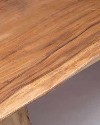Table à manger rectangulaire en bois Bitung saman naturel massif massif, fabriquée à la main à partir d'une seule pièce avec finition naturelle, vérifiez les mesures disponibles en stock, origine Indonésie 5